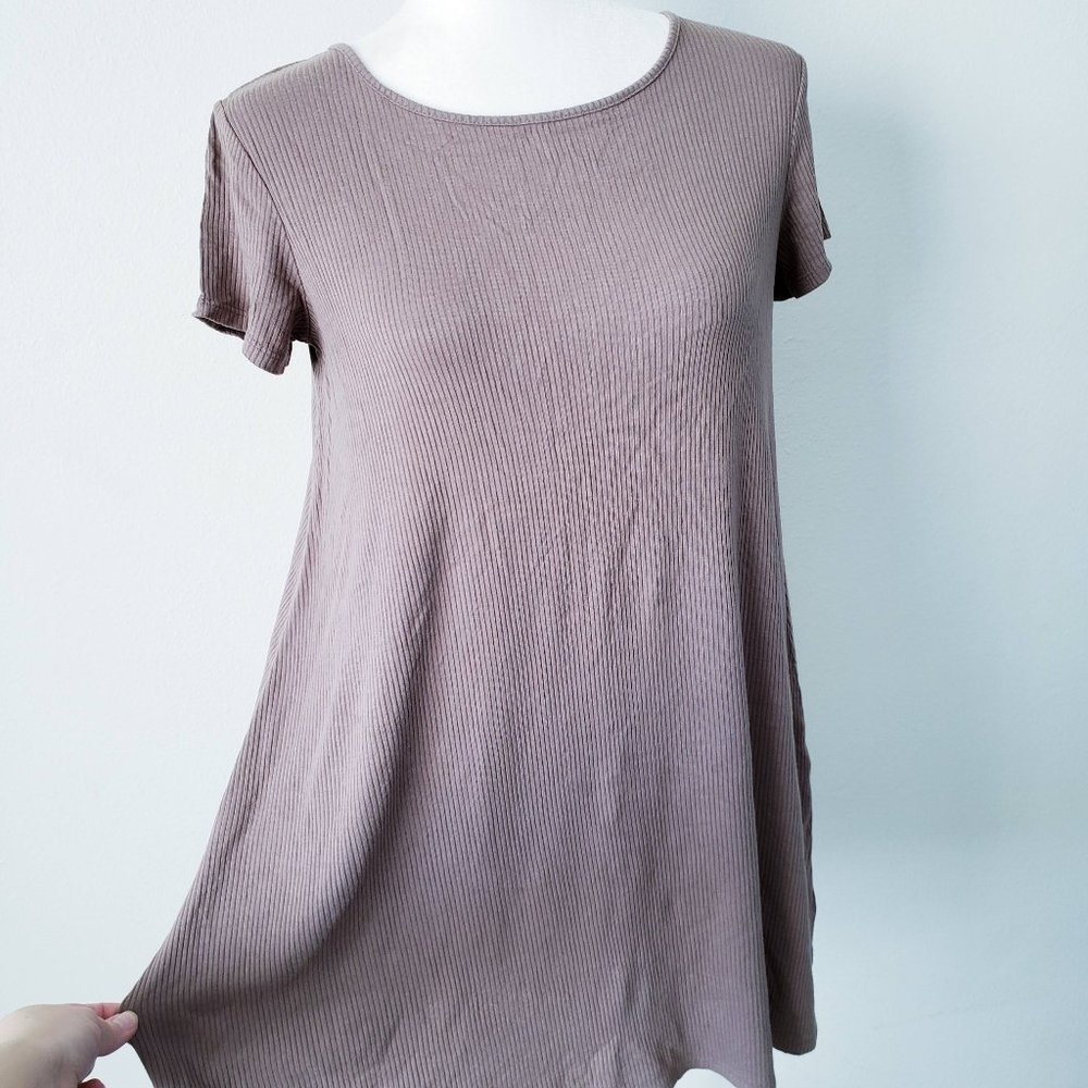 Forever 21 Tan Open Back Shirt Mini Dress Medium